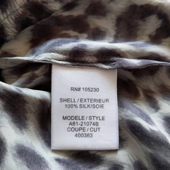 Joie Leopard Print Gray Silk Racerback Tank Top - Picture 6 of 11